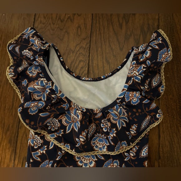 Janie & Jack Paisley Floral Ruffle Swimsuit. - Picture 5 of 5